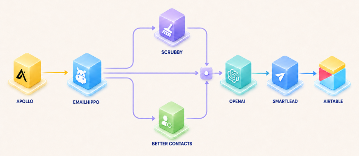 Apollo to Smartlead sales contact automation workflow